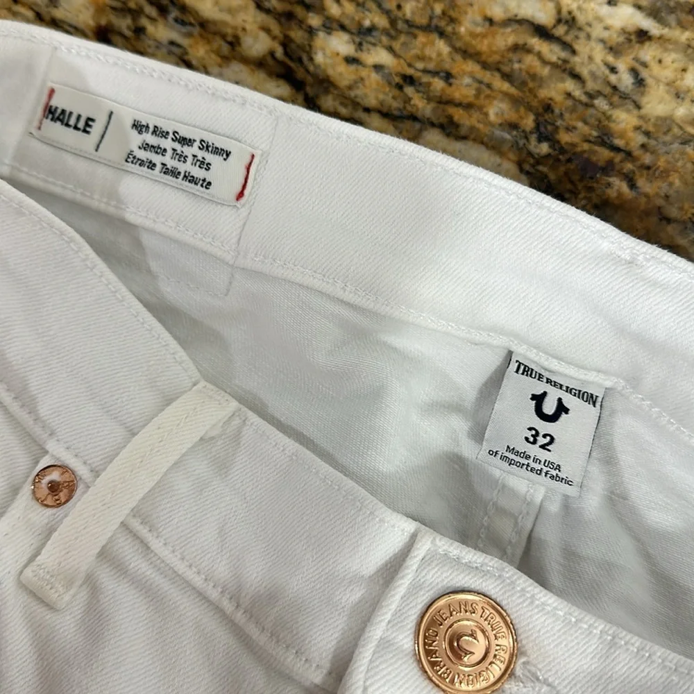 True Religion Halle High Rise Super Skinny White Jeans Size 32 - Picture 5 of 9